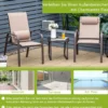 3-teiliges Terrassenmöbel-Set Couchtisch aus Hartglas und 2 stapelbare Stühle braun