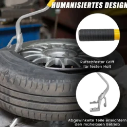 3-teiliges Werkzeug zum Reifenwechseln mit Stahlwulsthalter Gelb