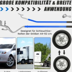 3-teiliges Werkzeug zum Reifenwechseln mit Stahlwulsthalter Blau