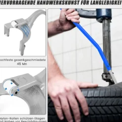 3-teiliges Werkzeug zum Reifenwechseln mit Stahlwulsthalter Blau