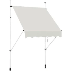 Teleskop-Markise Sonnenschutz UV-abweisende wasserdichte Markise 150 x 120 cm Beige