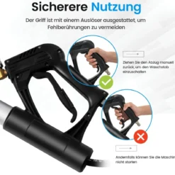 Teleskopstab für Hochdruckreiniger 550 cm Verlängerungsstab Set mit 5 Sprühdüsen Teleskop-Hochdruckreiniger