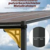 Terrassenüberdachung 3 x 4 m Pergola mit schrägen Polycarbonat-Dach freistehendes Terrassendach zur Wandmontage Pavillon für Terrasse