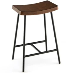 Thekenstühle Sattelsitzhocker mit Verstellbaren Fußpolstern Sitzhöhe 60 cm Braun