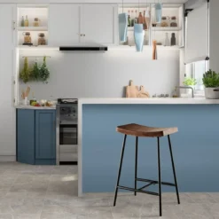 Thekenstühle Sattelsitzhocker mit Verstellbaren Fußpolstern Sitzhöhe 60 cm Braun