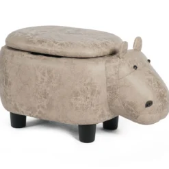 Tierhocker Kinderhocker Sitzhocker mit Stauraum Polsterhocker Sitzbank Aufbewahrungsbox