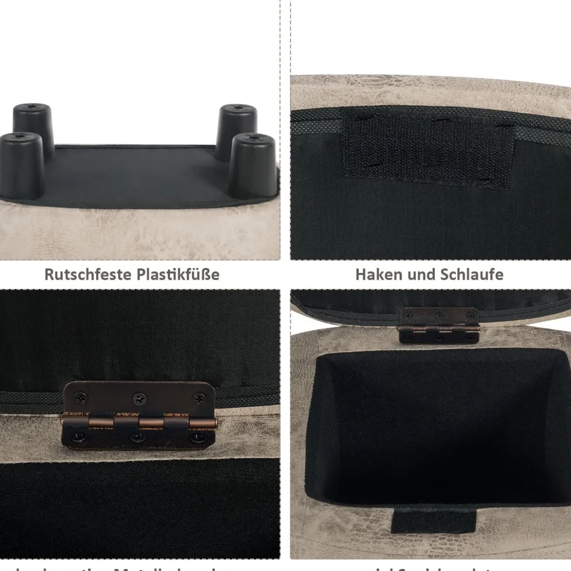 Tierhocker Kinderhocker Sitzhocker mit Stauraum Polsterhocker Sitzbank Aufbewahrungsbox