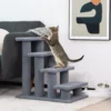 Tiertreppe Kletterbaum Katzentreppe für Katze bis 25 kg 61 x 41 x 60 cm Grau