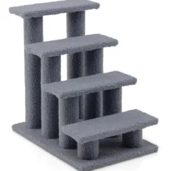 Tiertreppe Kletterbaum Katzentreppe für Katze bis 25 kg 61 x 41 x 60 cm Grau