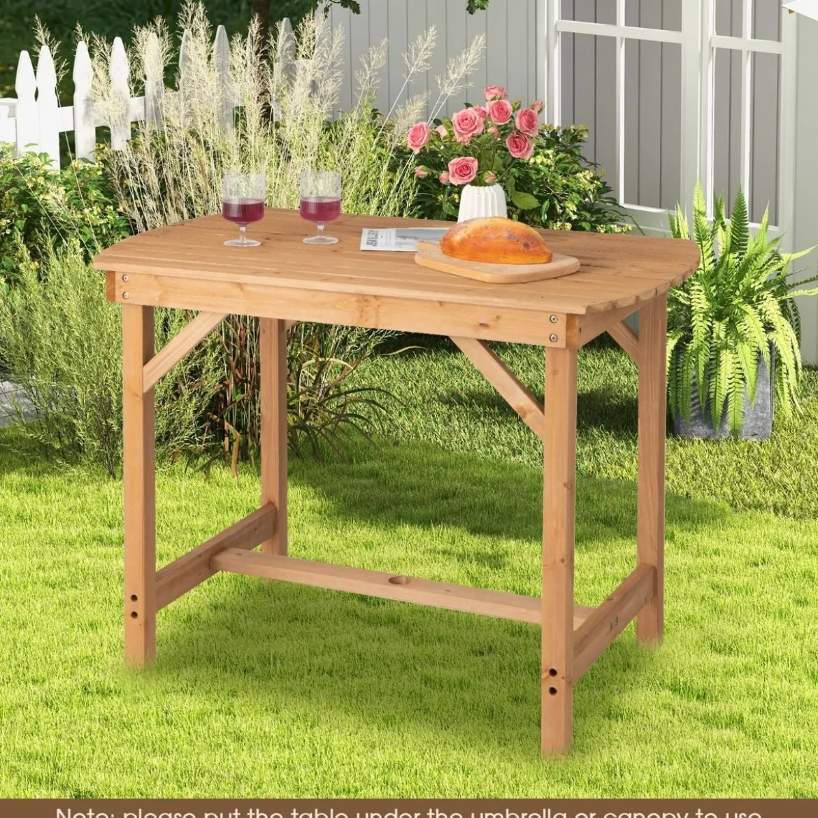 Tisch aus Tannenholz Terrassen-Esstisch 100 x 60,5 x 75 cm Natur
