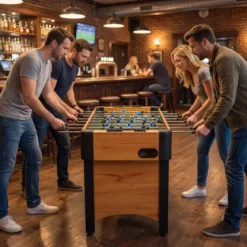 Tischfußball mit 22 Spielern & 2 Bällen & Schiebepunktezählern Fußballspieltisch Natur