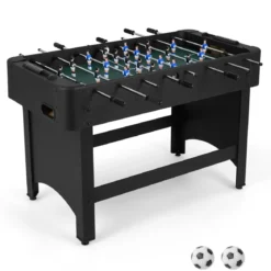 Tischfußball mit 22 Spielern & 2 Bällen & Schiebepunktezählern Fußballspieltisch Schwarz