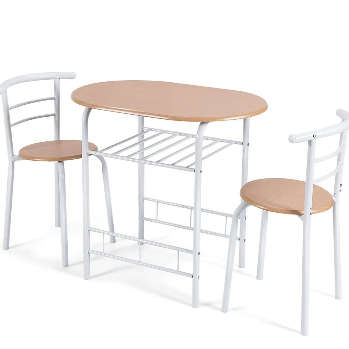 Tischgruppe 3 tlg Minimalismus Design Küche Essgruppe Esszimmergarnitur Natur