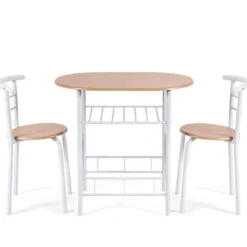 Tischgruppe 3 tlg Minimalismus Design Küche Essgruppe Esszimmergarnitur Natur