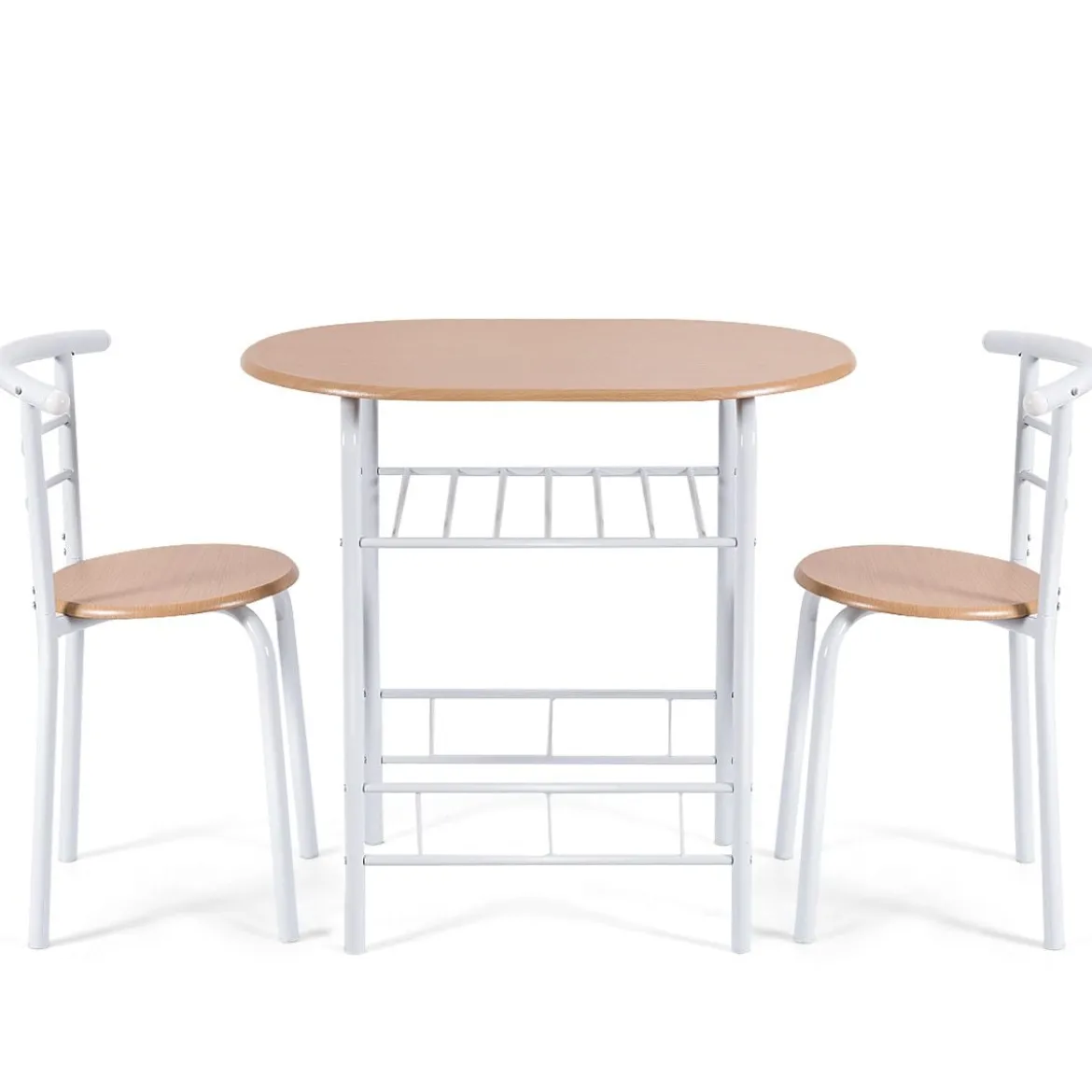 Tischgruppe 3 tlg Minimalismus Design Küche Essgruppe Esszimmergarnitur Natur