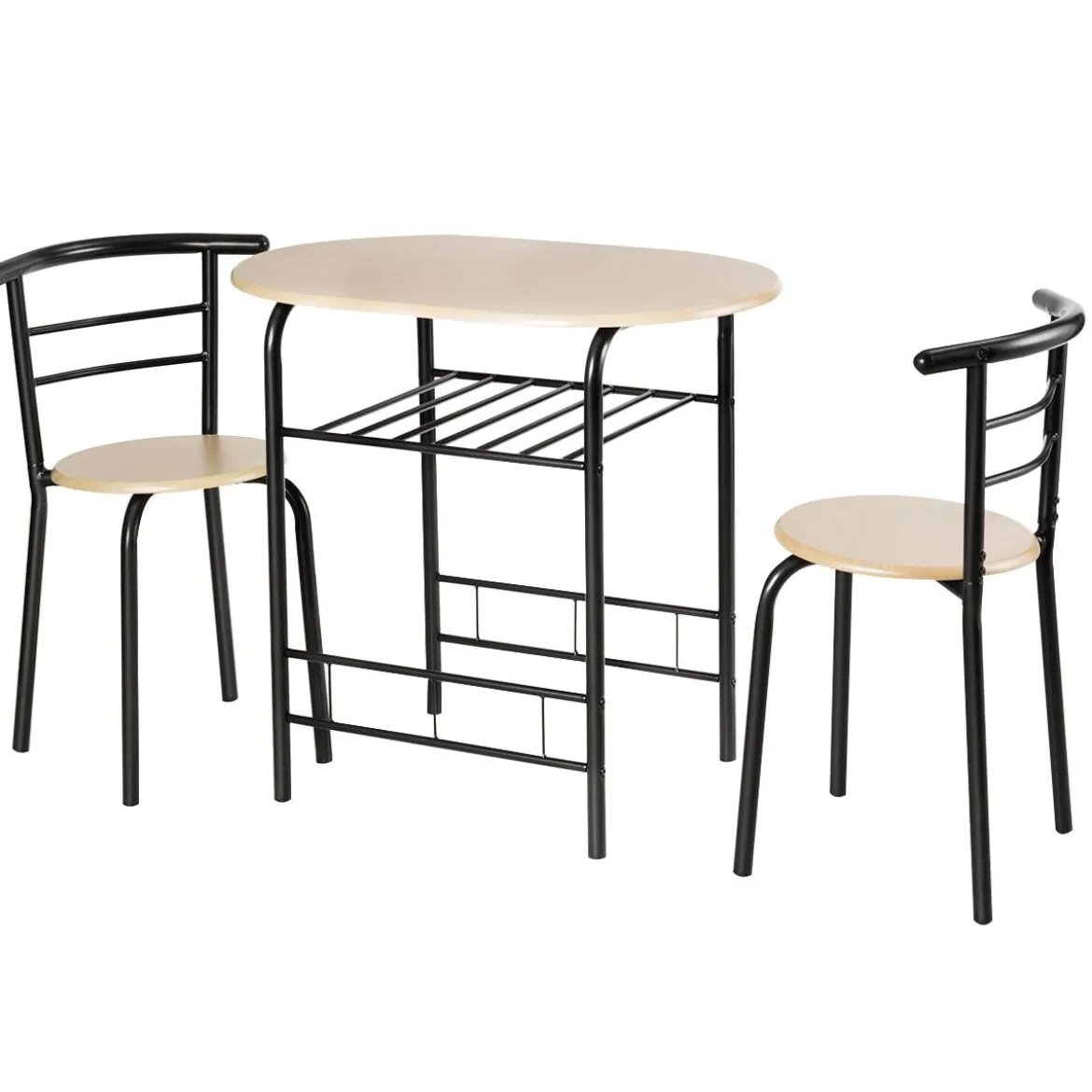 Tischgruppe 3 tlg Minimalismus Design Küche Essgruppe Esszimmergarnitur Schwarz