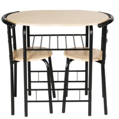 Tischgruppe 3 tlg Minimalismus Design Küche Essgruppe Esszimmergarnitur Schwarz
