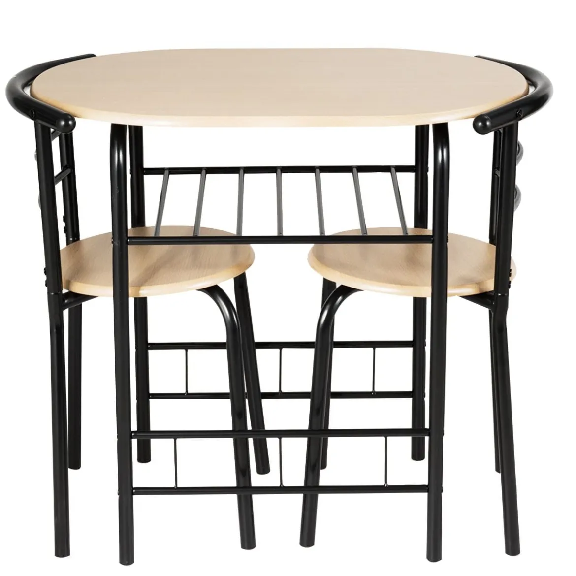Tischgruppe 3 tlg Minimalismus Design Küche Essgruppe Esszimmergarnitur Schwarz