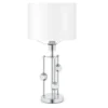 Tischlampe Nachttisch-Schreibtischlampe mit E27-Fassung Leinenstoff-Lampenschirm und Dekorativen Kugeln