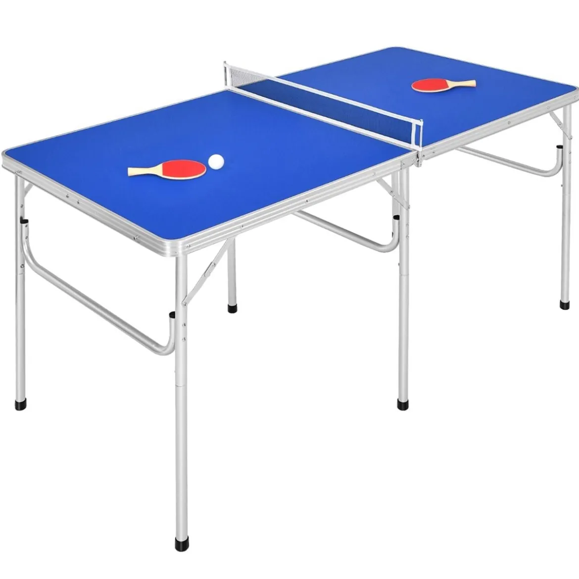 Tischtennisplatte Klappbares Tischtennistisch inkl Schläger, Bälle und Netz Blau 152.4 x 76.2 x 76.2 cm