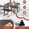 5 tlg. Esstisch Set Küchentisch mit 4 Stühlen & Regal Industrie Essgruppe Sitzgruppe Grau