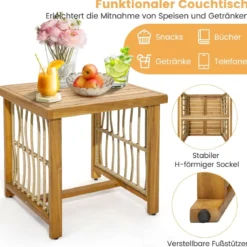 3tlg. Gartenmöbel Akazienholz Set inkl. 2 Holzsessel und 1 Beistelltisch