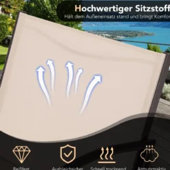 3-TLG. Gartenmöbel Set Balkonset mit 2 Stühlen & Tisch Balkonmöbel mit Breiter Sitzfläche