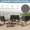 4-TLG. Gartenmöbel Set mit Sanfter Schaukelbewegung Sitzgruppe für 4 Personen
