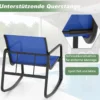 3-tlg. Gartenmöbel Set mit 2 Stühle & Tisch Balkonset mit Sanfter Schaukelbewegung Blau
