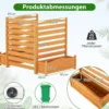 3 tlg. Holzpaneel mit Pflanzkasten & Ablauflöchern & Rankgitter Dekorativer Gartenzaun 91 x 114 cm