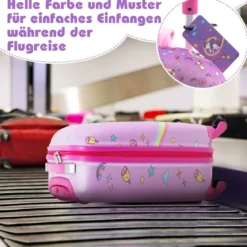 5tlg. Kindergepäckset 16-Zoll-Rollkoffer mit Rucksack & Nackenkissen & Gepäckanhänger & Lunchbox