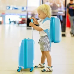 2tlg Kinderkoffer + Rucksack aus Kunststoff Kindertrolley Kindergepäck 12