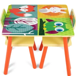3 tlg. Kindersitzgruppe Kinderstühle und Tisch Maltisch Sitzgruppe Kindermöbel Holz