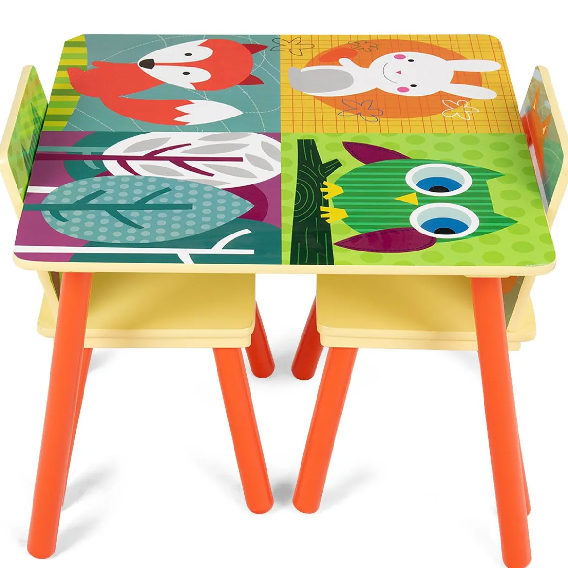 3 tlg. Kindersitzgruppe Kinderstühle und Tisch Maltisch Sitzgruppe Kindermöbel Holz