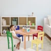 5 tlg. Kindersitzgruppe Kindertischgruppe Kindertisch mit 4 Stühlen Kiefer Farbig und Natur