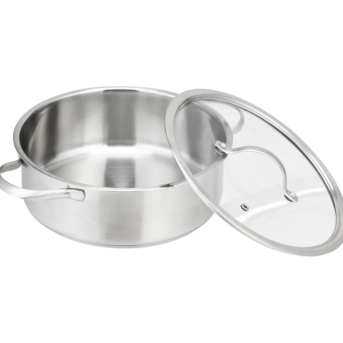 3 tlg Kochgeschirr Set Rostfrei Kochset Kochtöpfe mit Glasdeckel Edelstahl Silbrig