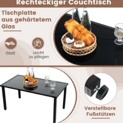 4tlg. Olyrattan Gartenmöbel Set inkl. 2 Stühlen & Bank & Tisch Terrassenmöbel Sitzgruppe Braun