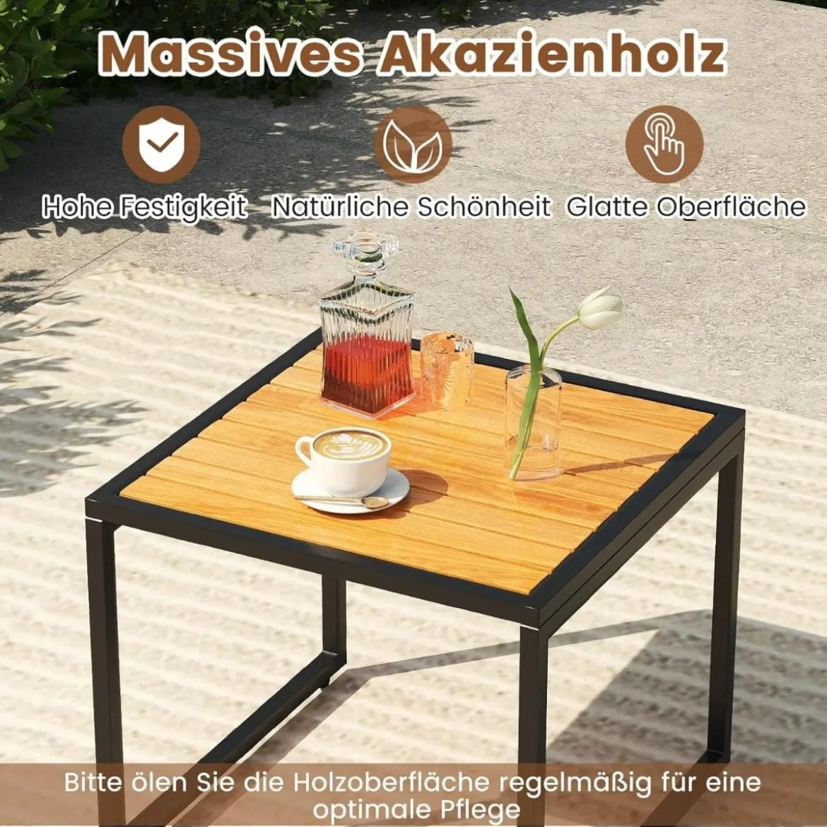 5tlg. Rattan Gartenmöbel Set inkl. 2 Stühle mit Kissen & Hocker & Tisch Balkonset Gartenset