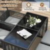 5tlg. Rattan Gartenmöbel Set inkl. 2 Stühle mit Kissen & Hocker & Tisch Platzsparendes Gartenset