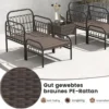 5 TLG. Rattansessel Set mit Ottomane & Beistelltisch & Kissen Gartensessel Terrassenstuhl