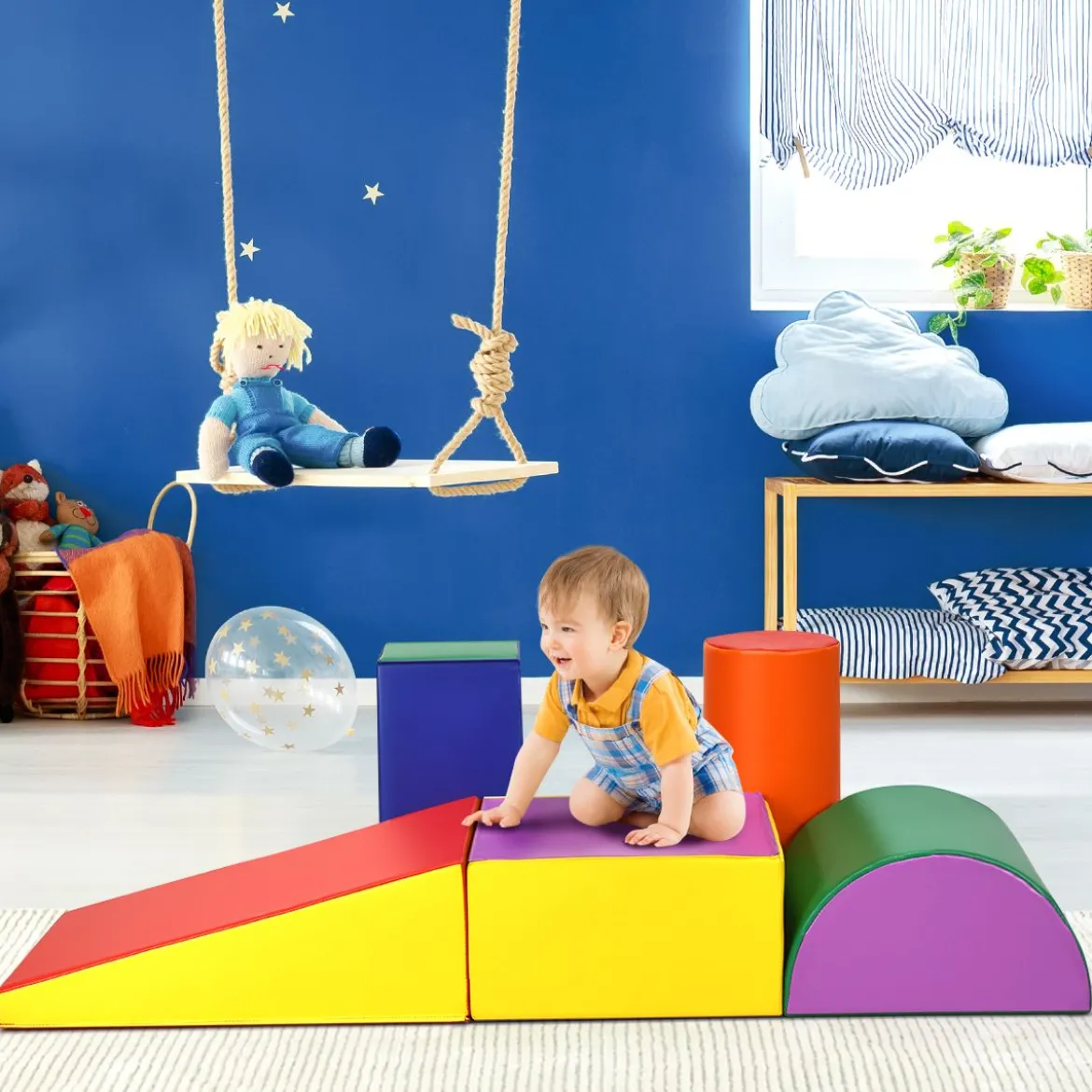 5 tlg. Schaumstoffbausteine Kleinkinder Riesenbausteine Softbausteine Schaumstoff Bunt