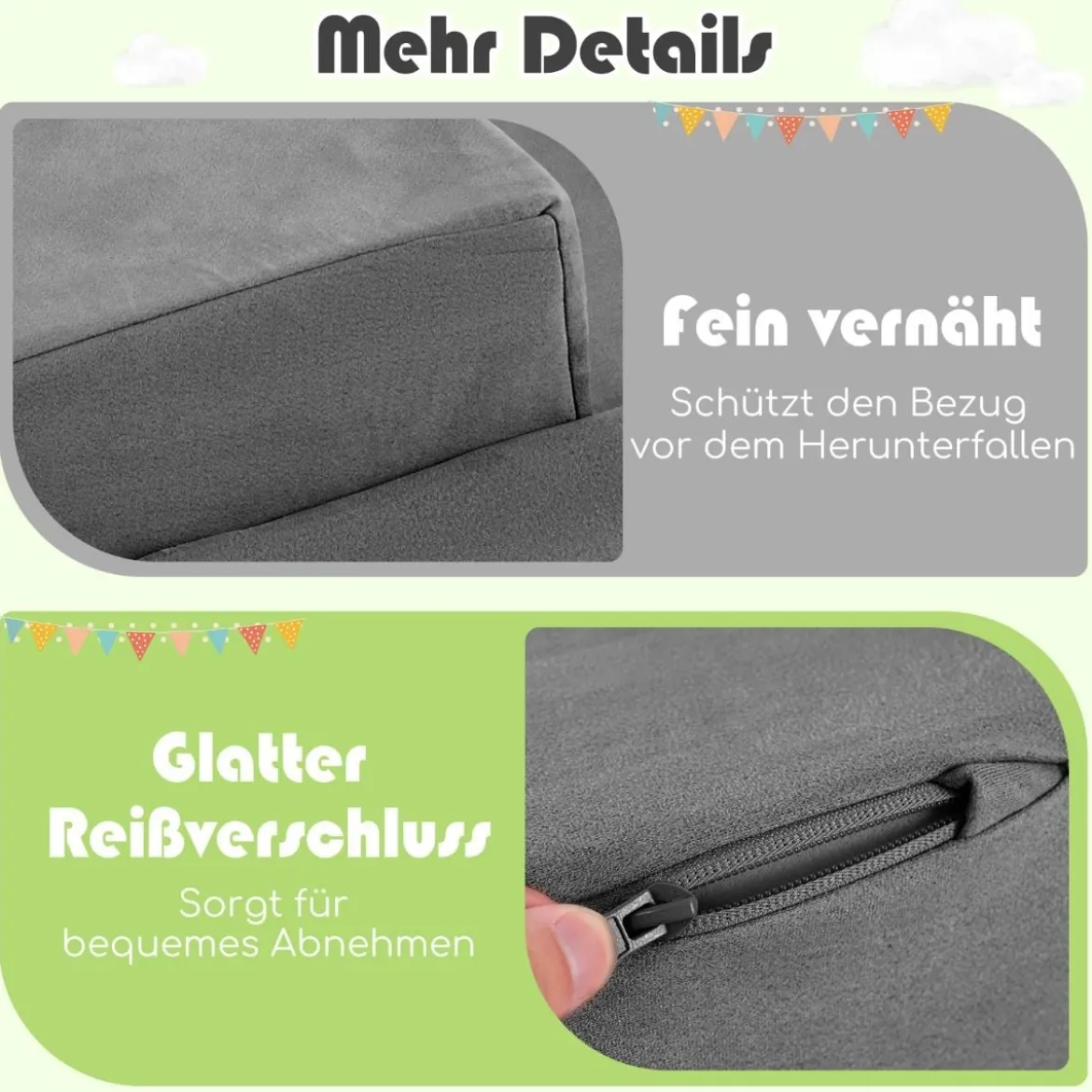 5 TLG. Schaumstoffbausteine Riesenbausteine mit Bällebad (ohne Bälle) Großbausteine zum Toben Grau