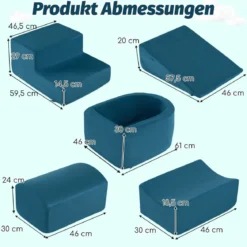 5 TLG. Schaumstoffbausteine Riesenbausteine mit Bällebad (ohne Bälle) Großbausteine zum Toben Rosa/Grau/Beige
