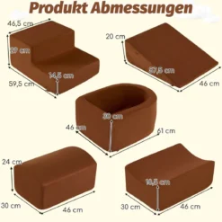 5 TLG. Schaumstoffbausteine Riesenbausteine mit Bällebad (ohne Bälle) Großbausteine zum Toben Rosa/Grau/Beige