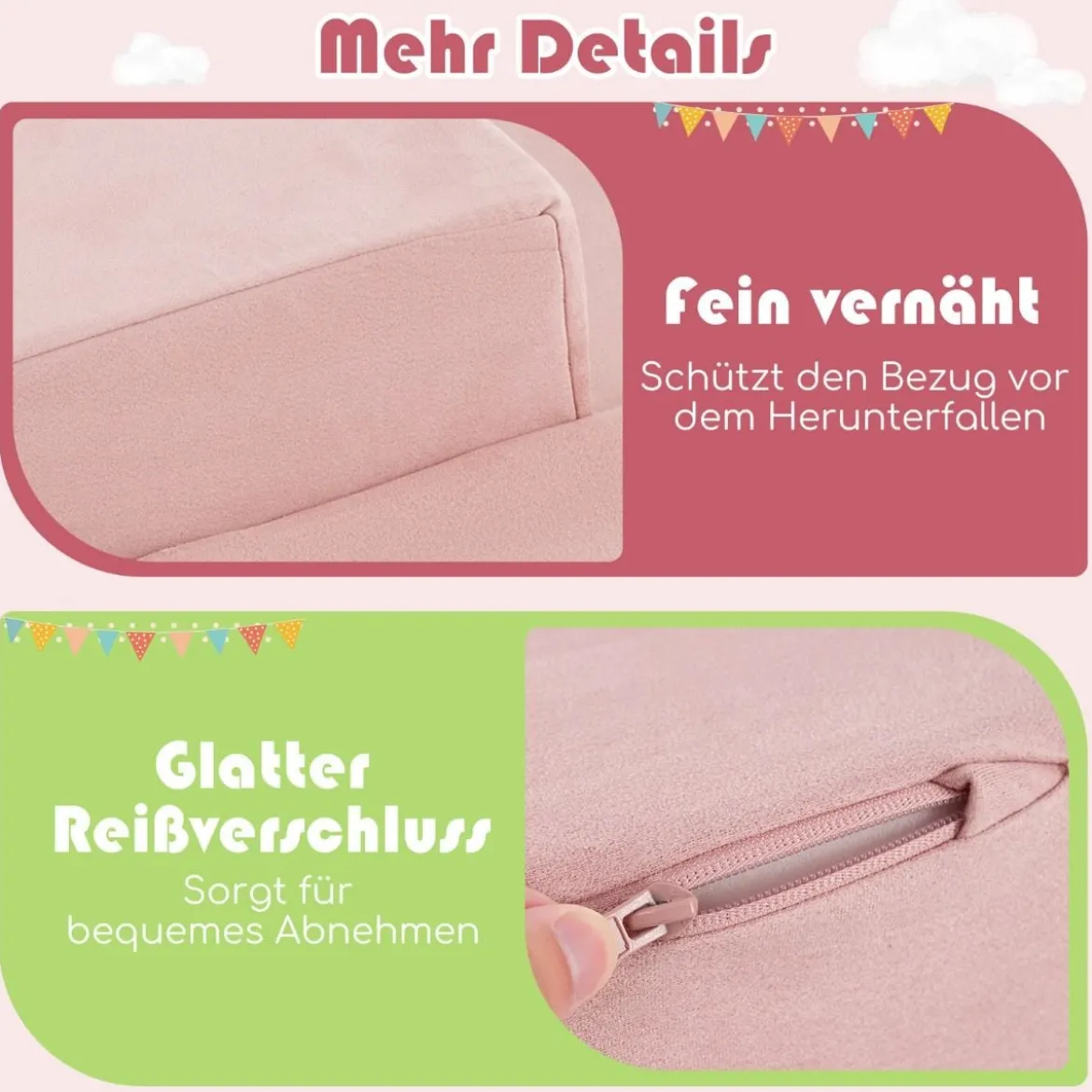 5 TLG. Schaumstoffbausteine Riesenbausteine mit Bällebad (ohne Bälle) Großbausteine zum Toben Rosa/Grau/Beige
