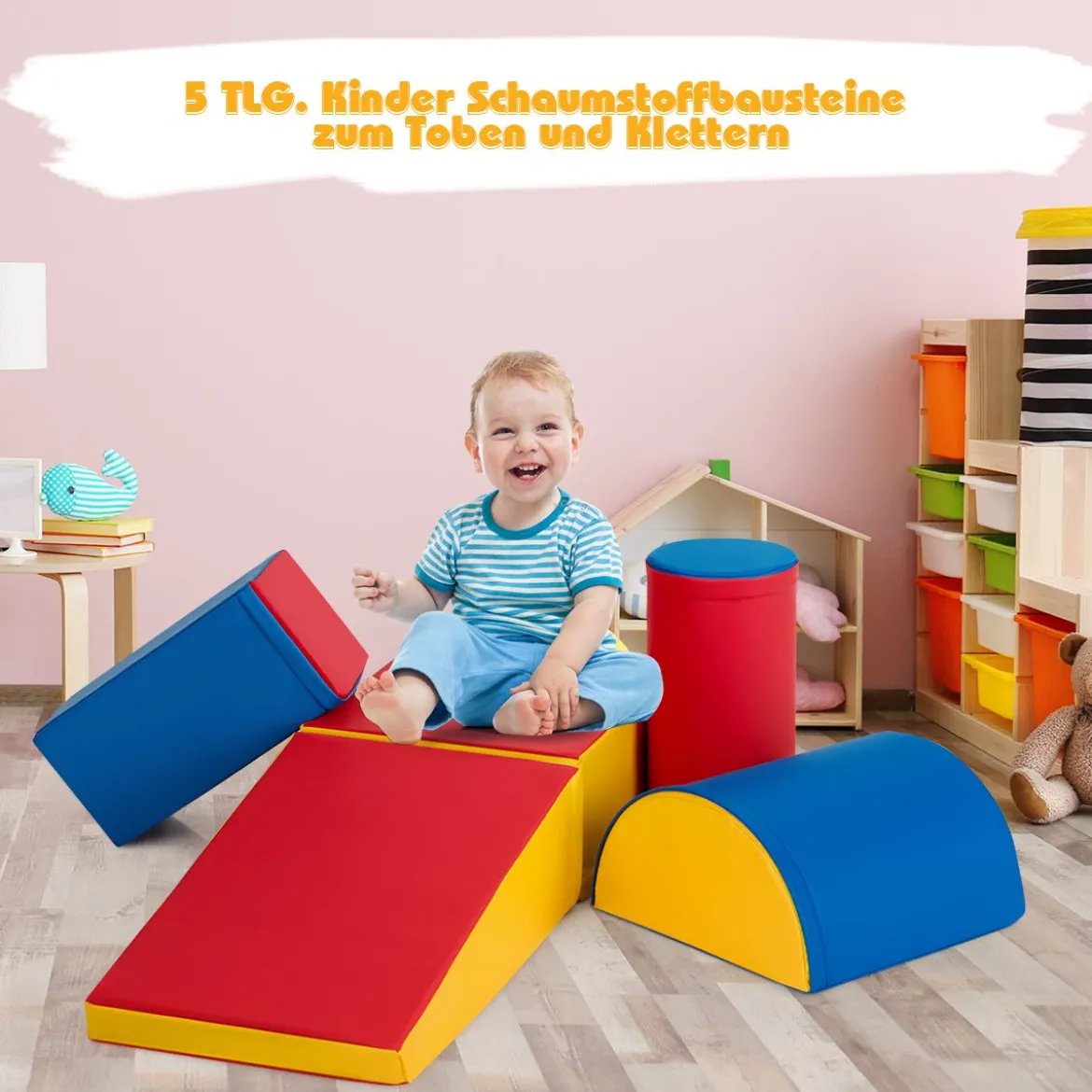 5 TLG. Schaumstoffbausteine Riesenbausteine zum Toben & Klettern Großbausteine Softbausteine