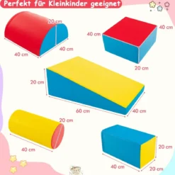 5 TLG. Schaumstoffbausteine Riesenbausteine zum Toben & Klettern Großbausteine Softbausteine