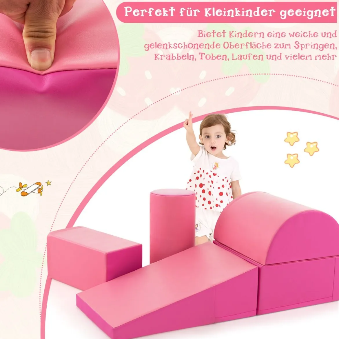 5 TLG. Schaumstoffbausteine Riesenbausteine zum Toben & Klettern Großbausteine Softbausteine