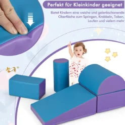 5 TLG. Schaumstoffbausteine Riesenbausteine zum Toben & Klettern Großbausteine Softbausteine