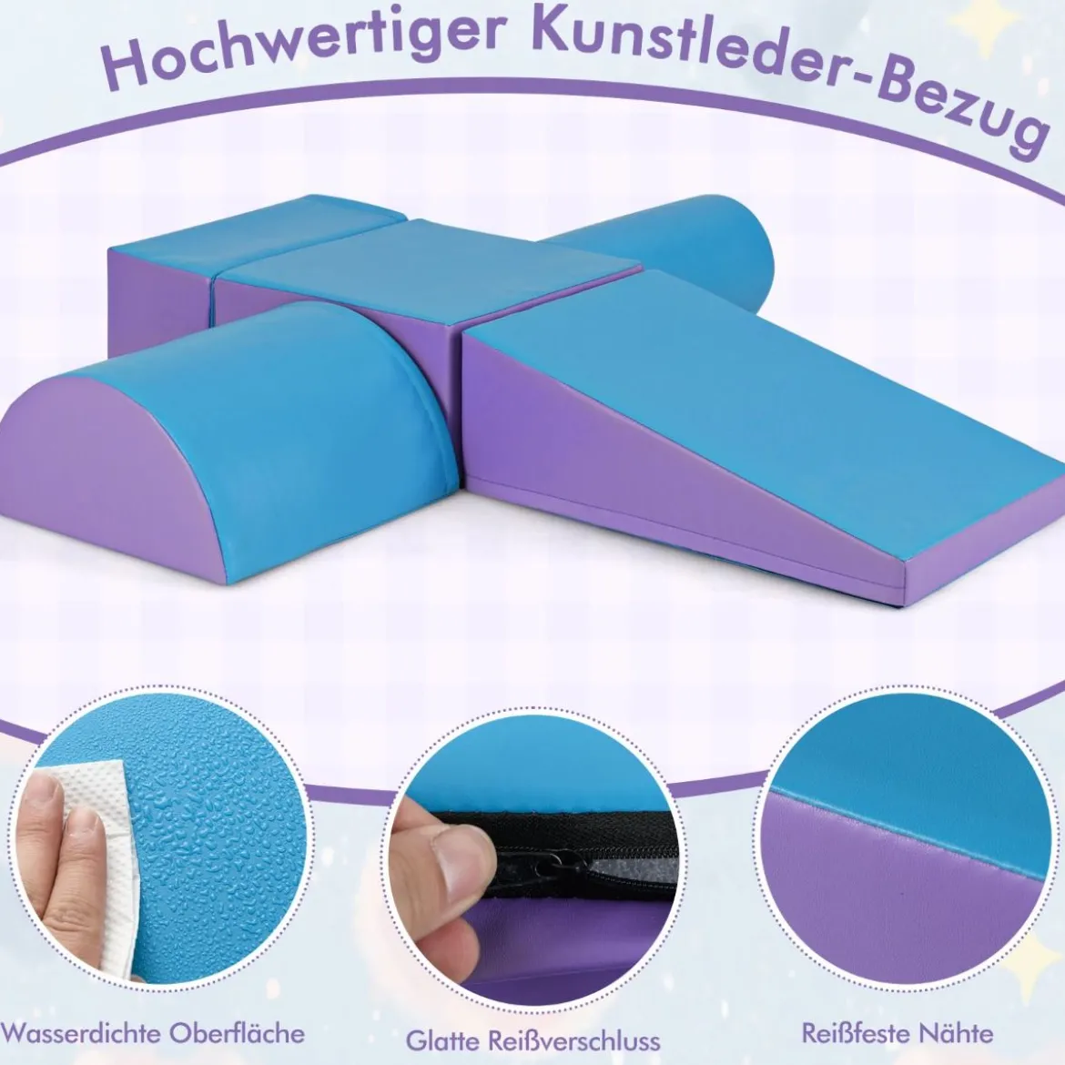 5 TLG. Schaumstoffbausteine Riesenbausteine zum Toben & Klettern Großbausteine Softbausteine